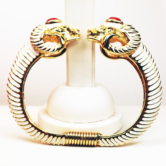 🏆 BOOKPIECE Kenneth Jay Lane Ram's Head Bracelet - Picture 8 of 16